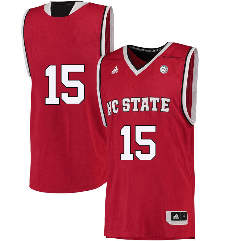 Men #15 Lucky Rudd NC State Wolfpack College Basketball Jerseys-Red Men #15 Lucky Rudd NC State Wolfpack College Basketball Jerseys-Red